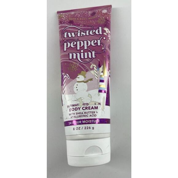 Bath and Body Works Body Body Cream 8 OZ. Twisted Peppermint Ultra Hydration New - Picture 1 of 2